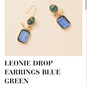 NEW Mignonne Gavigan Leonie Drop Earrings Blue Green